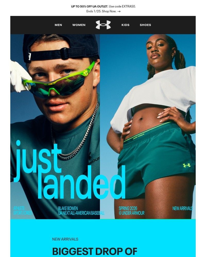 Screenshot of email sent to a Under Armour Newsletter subscriber