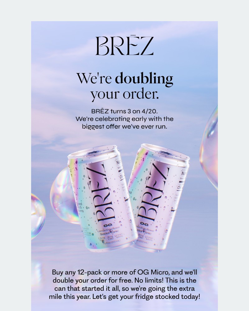 Screenshot of email sent to a Brez Newsletter subscriber