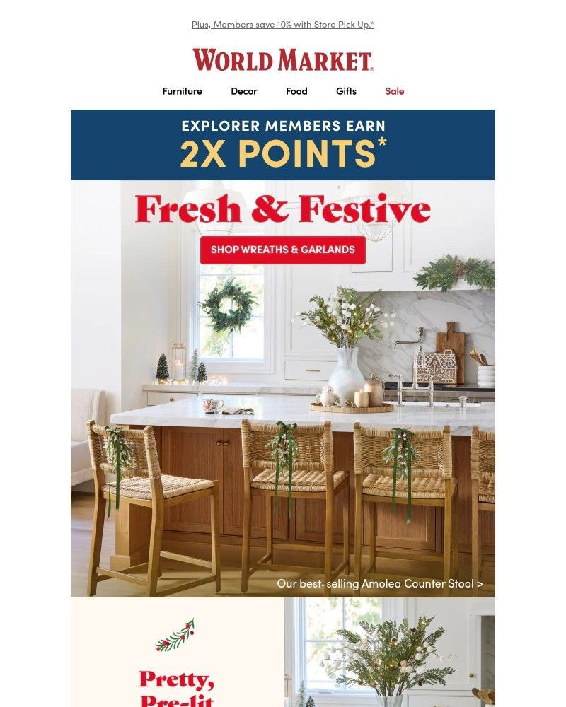 Screenshot of email sent to a World Market Cart abandoner