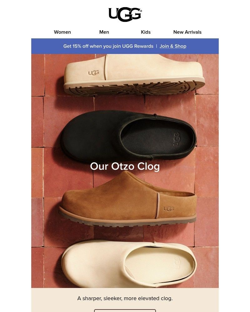 Screenshot of email sent to a UGG Newsletter subscriber