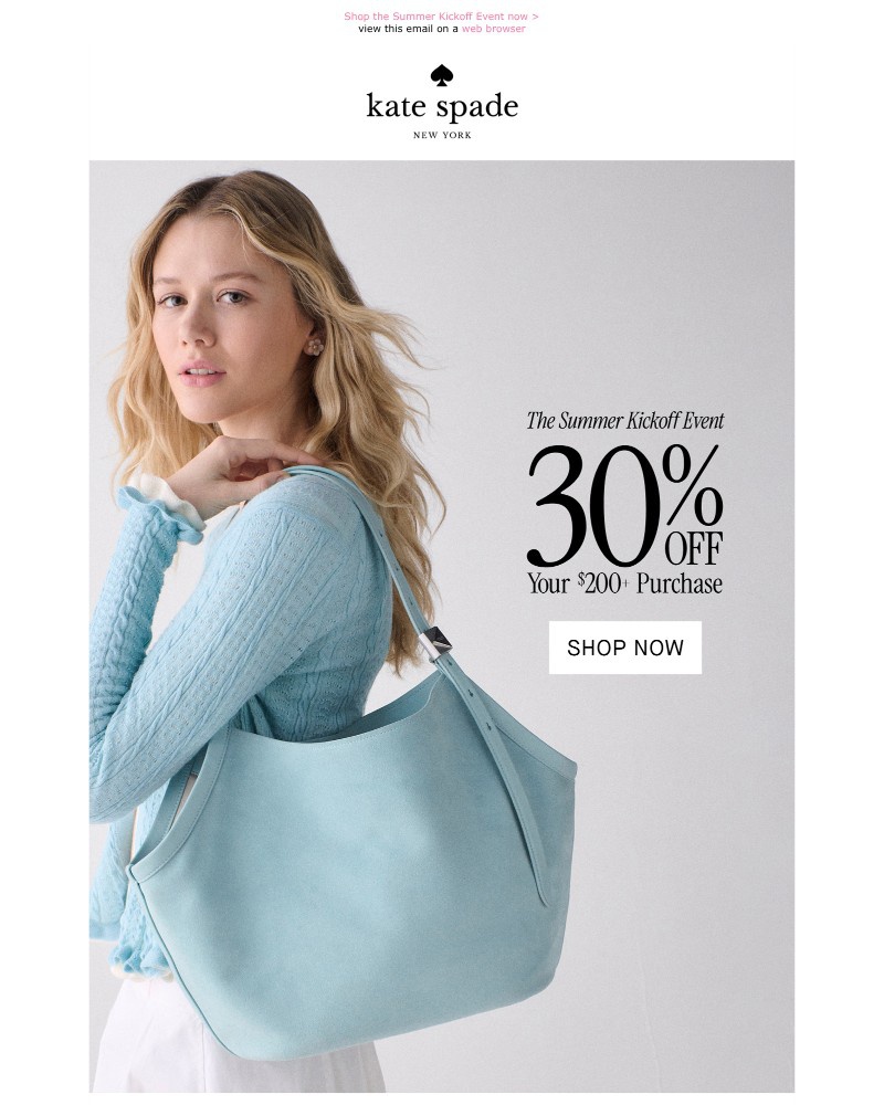 Screenshot of email sent to a Kate Spade Newsletter subscriber