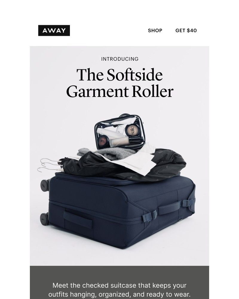 Screenshot of email sent to a Away Newsletter subscriber