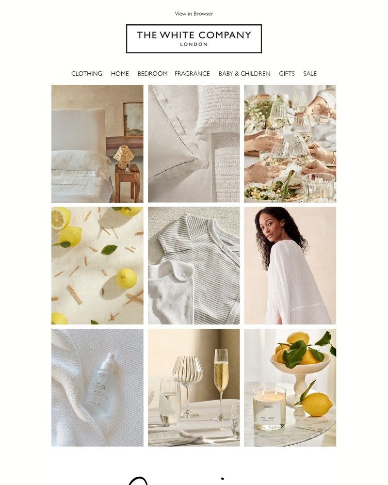 Screenshot of email sent to a The White Company Cart abandoner