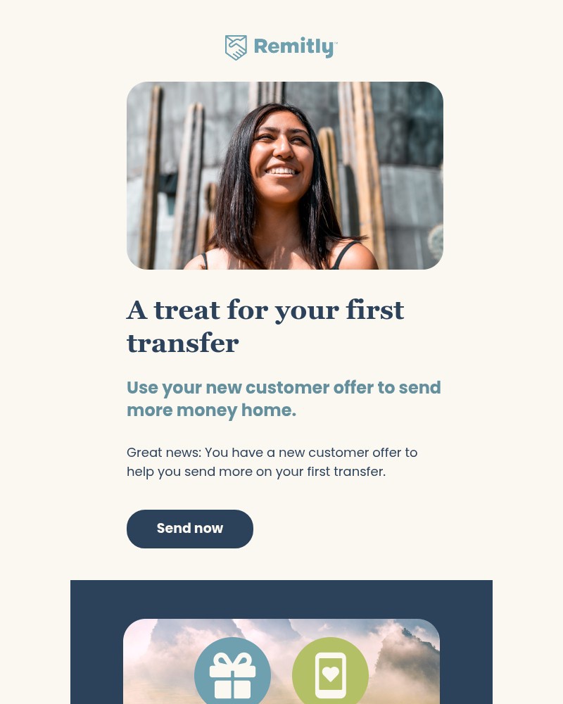Screenshot of email sent to a Remitly Registered user