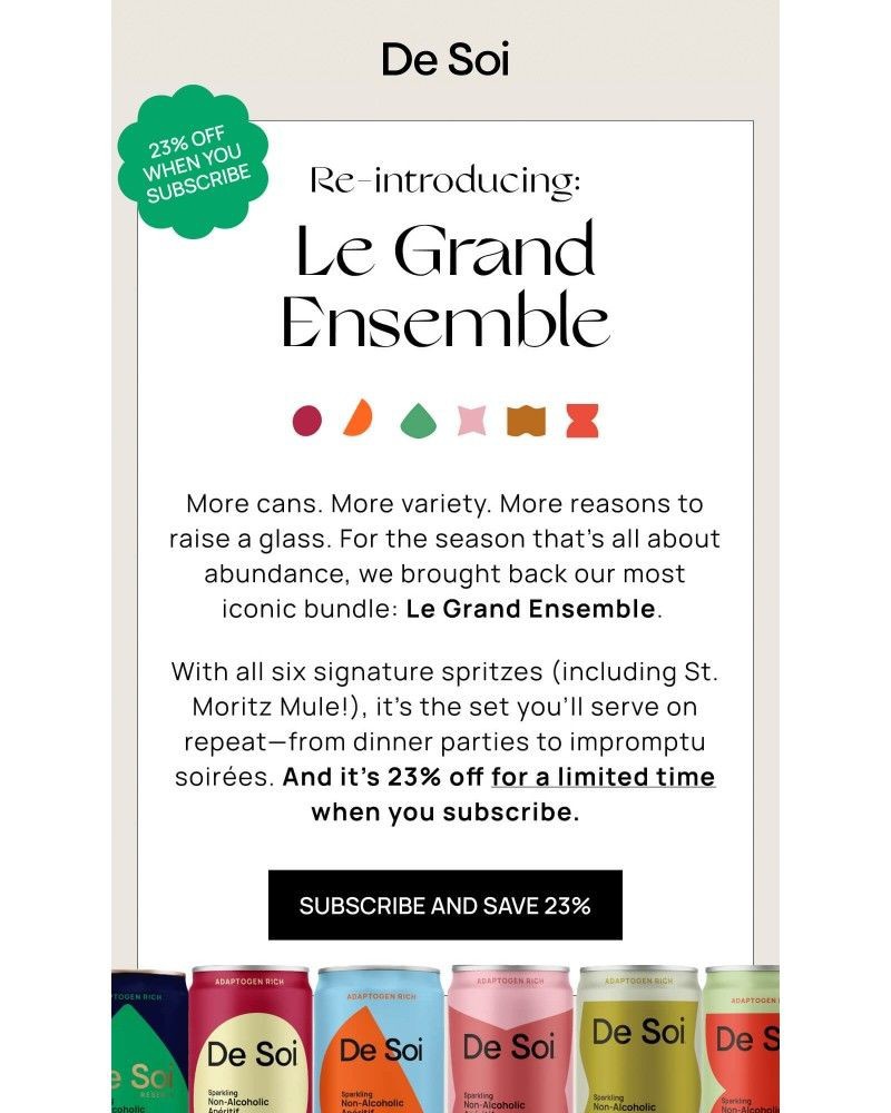 Screenshot of email with subject /media/emails/our-greatest-hits-but-23-off-limited-time-6746d1-cropped-8c9fb449.jpg