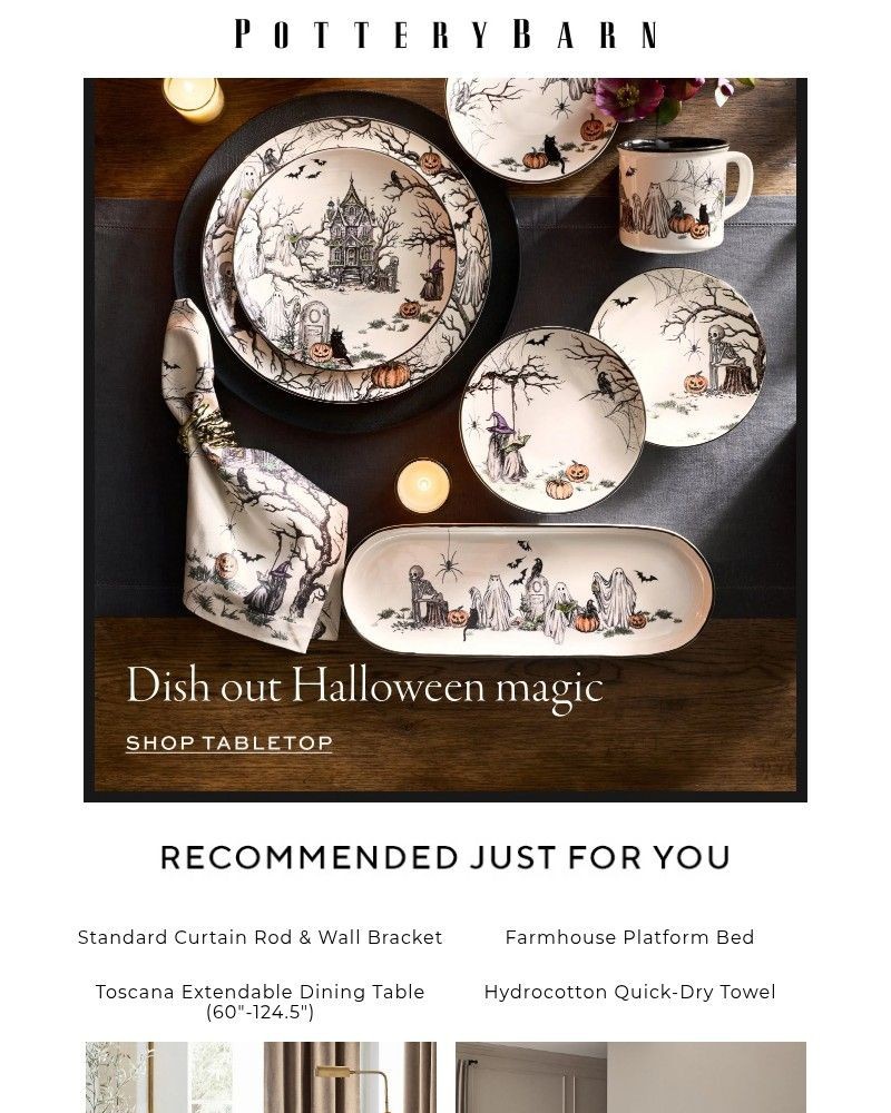 Screenshot of email sent to a Pottery Barn Newsletter subscriber