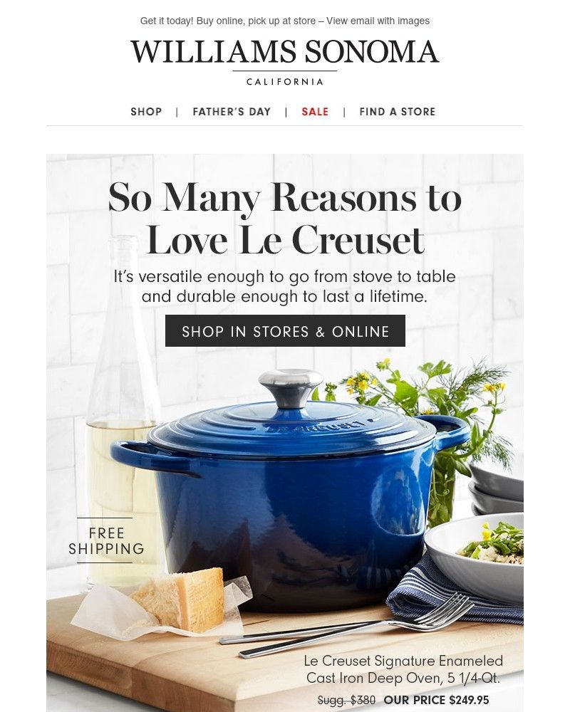 Screenshot of email with subject /media/emails/our-latest-le-creuset-cookware-starting-at-10995-free-shipping-3c8d80-cropped-19f24117.jpg