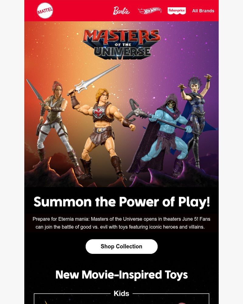 Screenshot of email sent to a Mattel Newsletter subscriber
