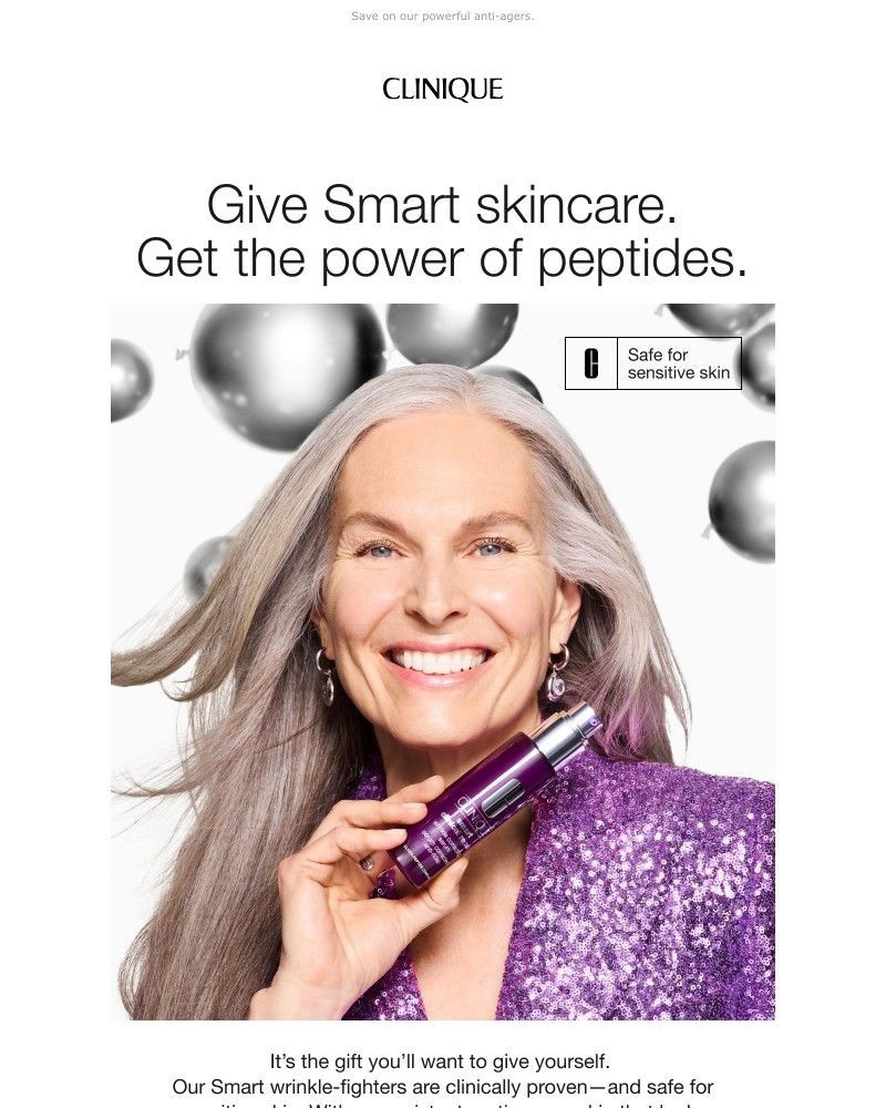 Screenshot of email sent to a Clinique Newsletter subscriber