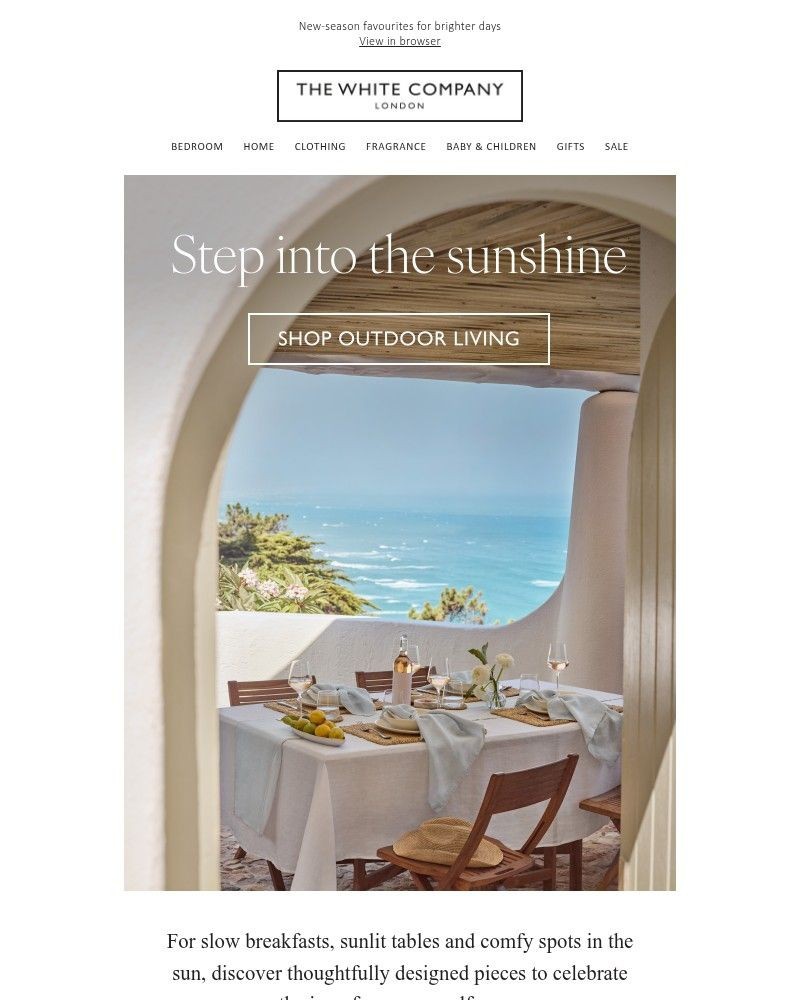 Screenshot of email sent to a The White Company Cart abandoner