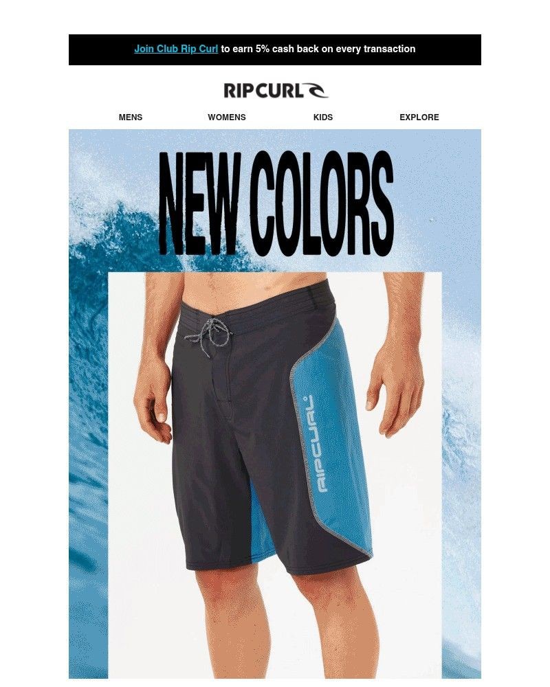 Screenshot of email sent to a Ripcurl Newsletter subscriber