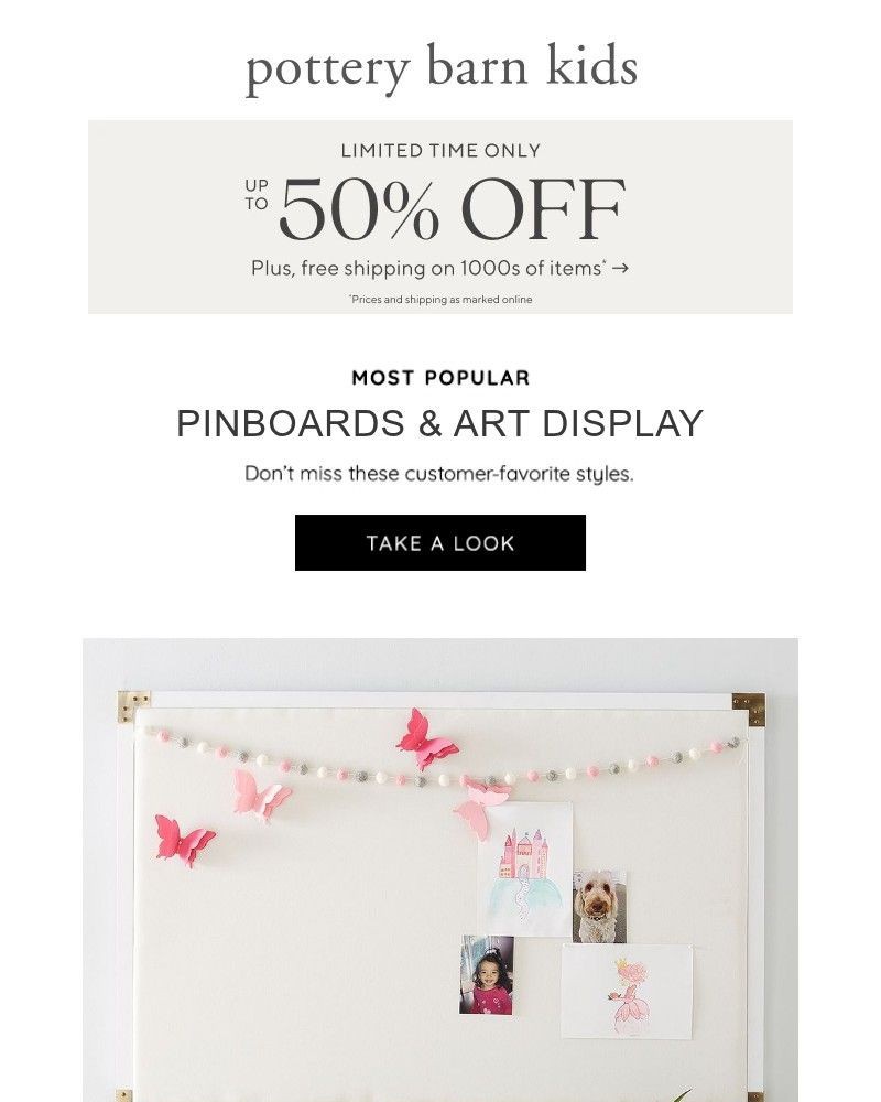 Screenshot of email with subject /media/emails/our-top-pinboards-art-display-picked-just-for-you-up-to-50-off-2c25e5-cropped-38e63098.jpg