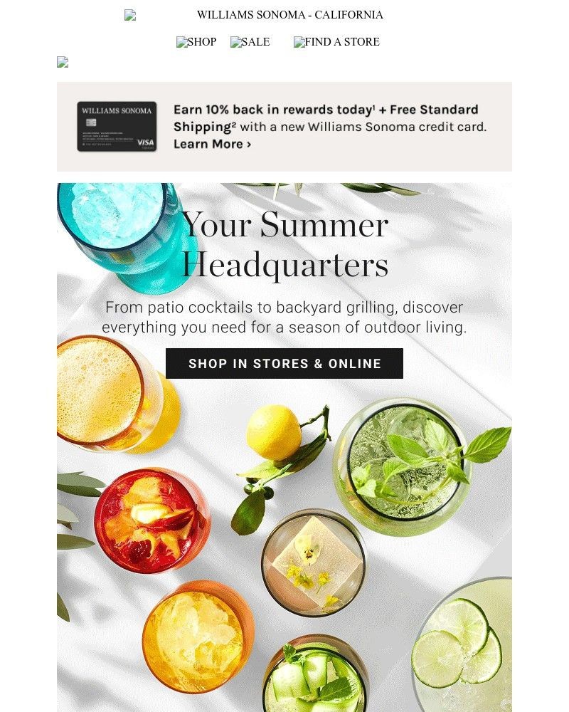 Screenshot of email sent to a Williams Sonoma Newsletter subscriber