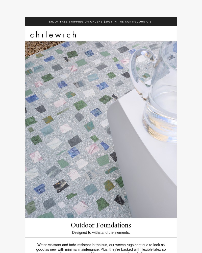 Screenshot of email sent to a Chilewich Newsletter subscriber