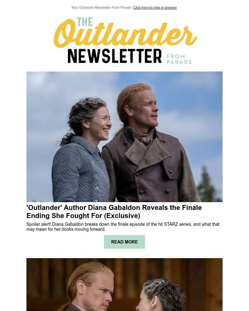 Screenshot of email sent to a Parade Newsletter subscriber
