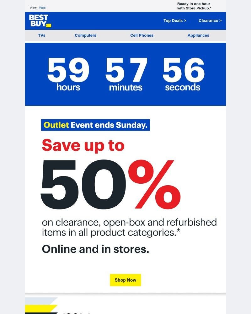 Clearance Open Box Outlet Deals