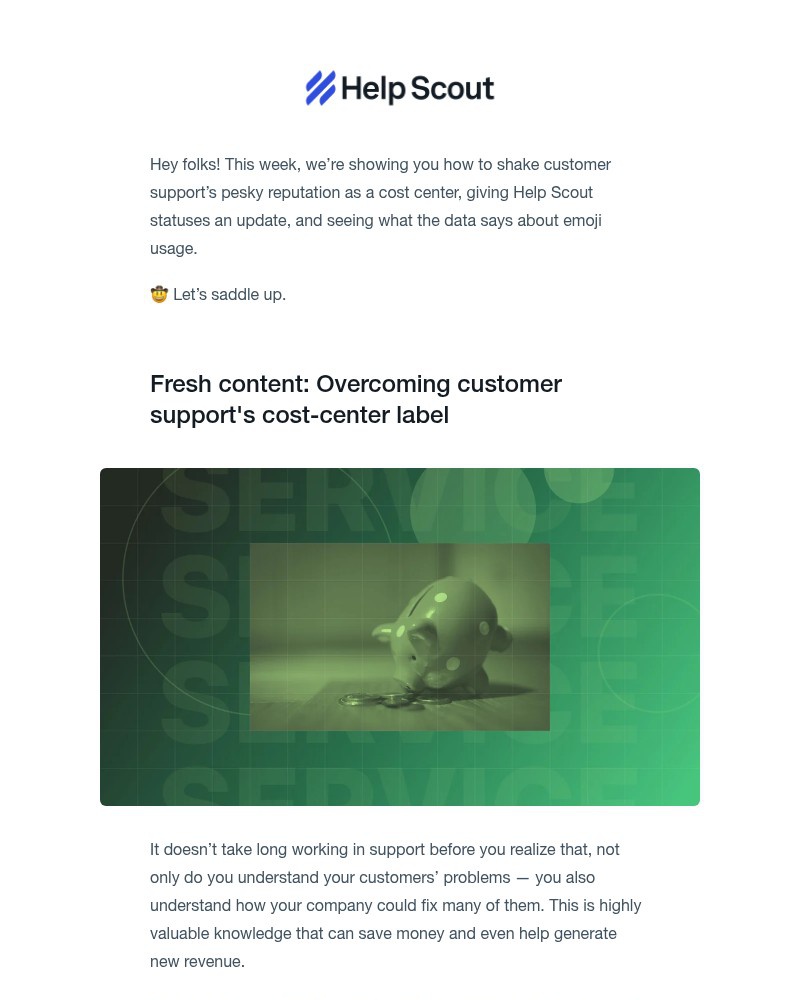 Screenshot of email sent to a Help Scout Trial user