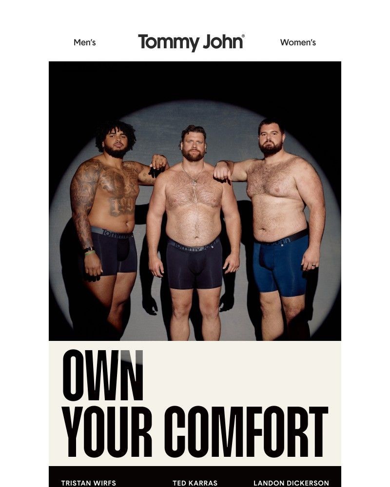 Screenshot of email sent to a Tommy John Newsletter subscriber