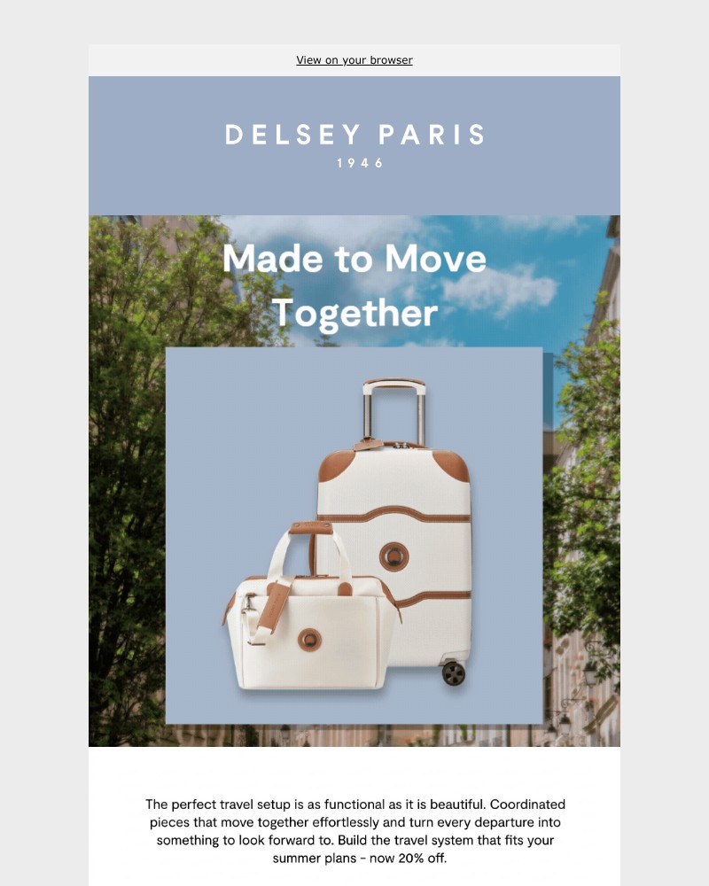 Screenshot of email sent to a Delsey Paris Newsletter subscriber