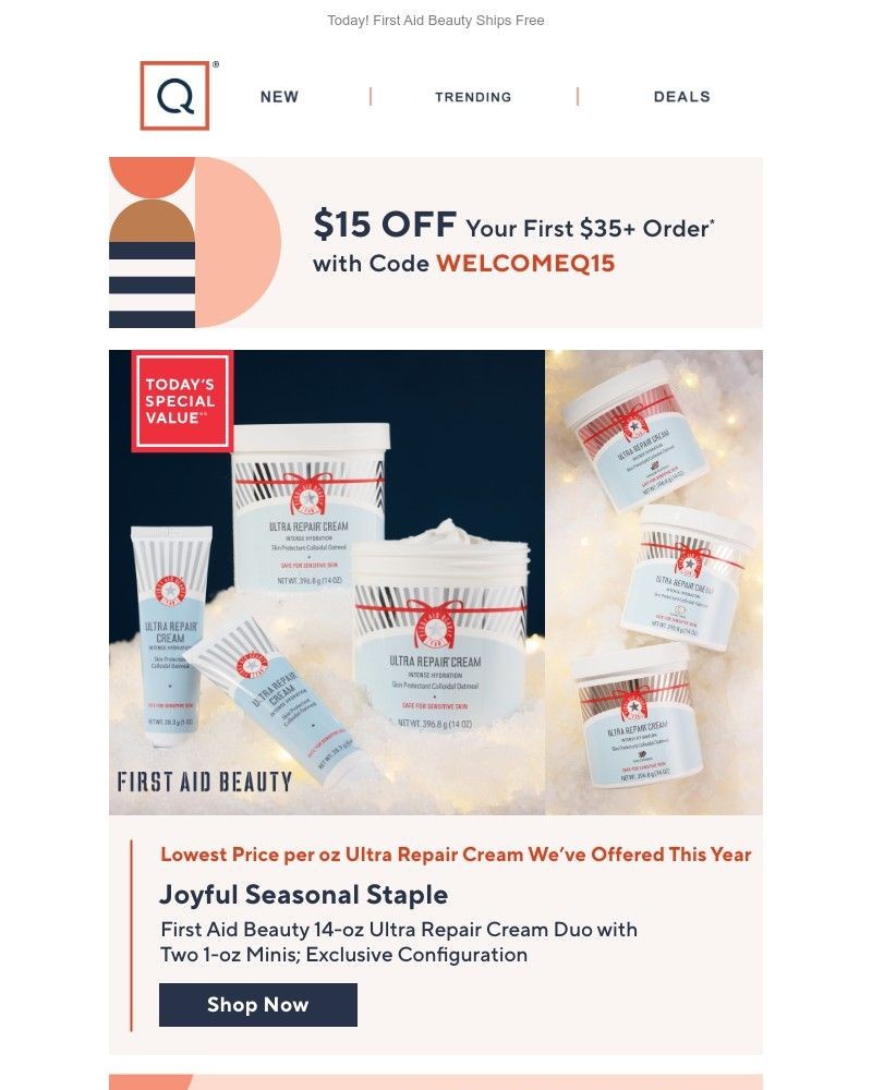 Screenshot of email with subject /media/emails/pampering-first-aid-beauty-tsv-get-15-off-30f9a1-cropped-be5ac25d.jpg
