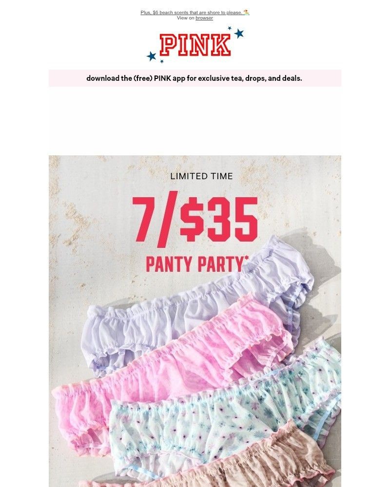 Screenshot of email sent to a Victoria's Secret Newsletter subscriber