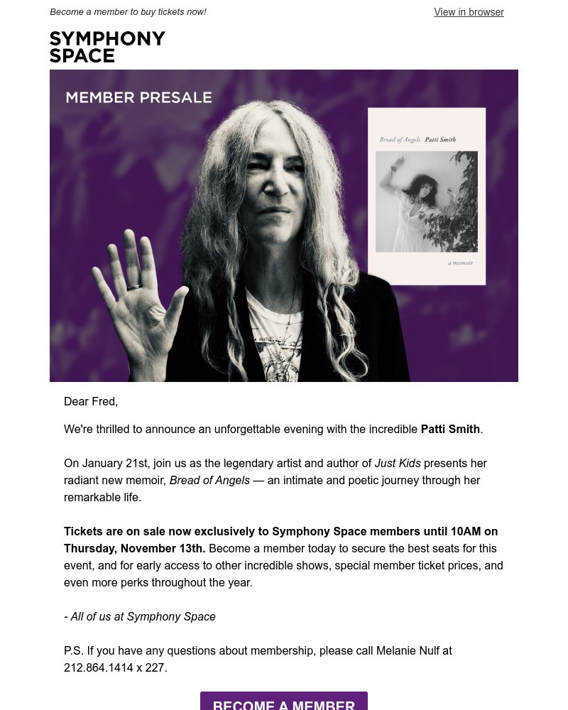 Screenshot of email with subject /media/emails/patti-smith-join-today-for-early-access-373f52-cropped-77f7cc03.jpg