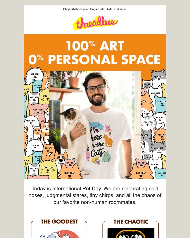 Screenshot of email sent to a Threadless Newsletter subscriber
