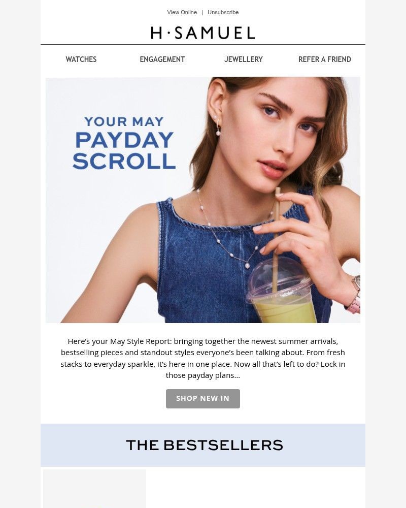 Screenshot of email sent to a H.Samuel Newsletter subscriber