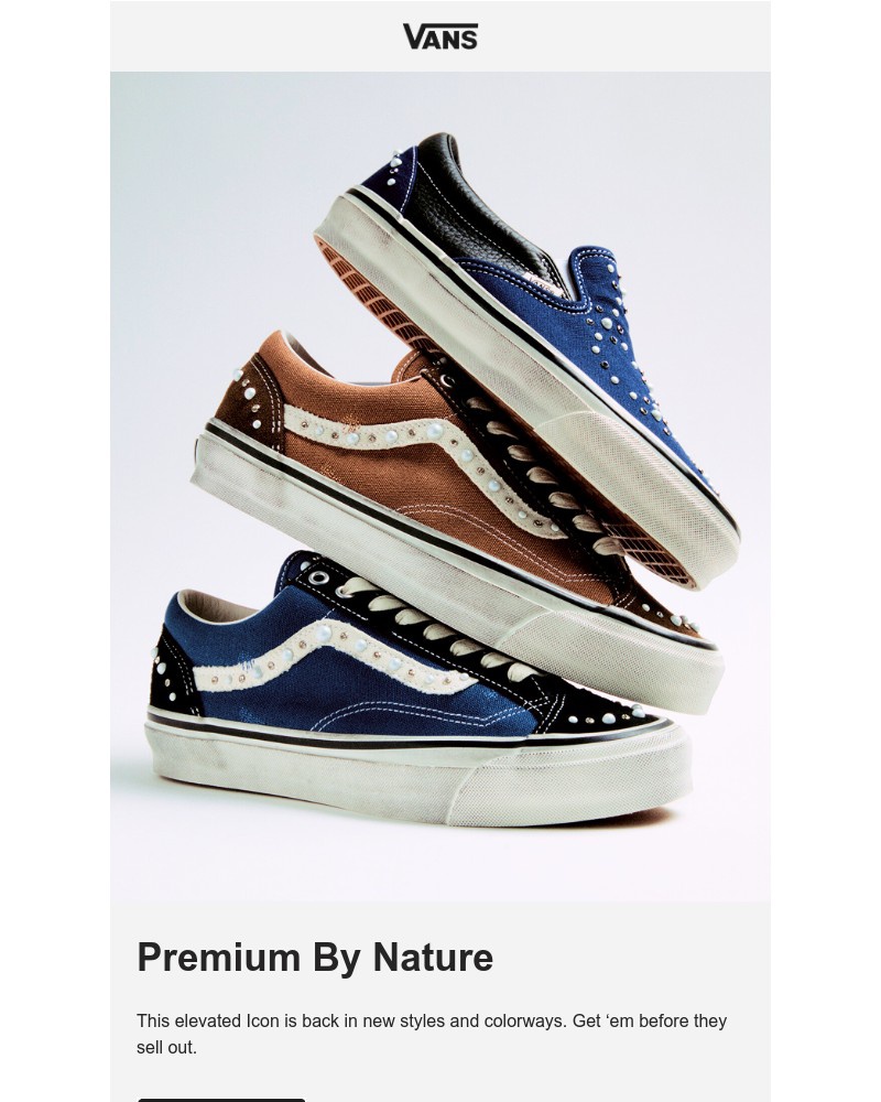Screenshot of email sent to a Vans Registered user