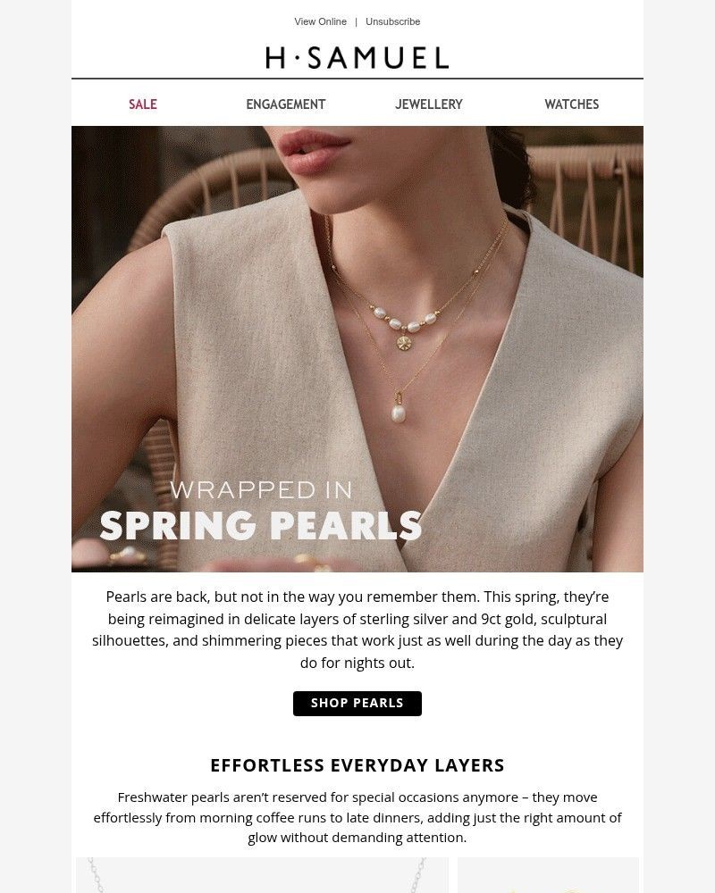 Screenshot of email sent to a H.Samuel Newsletter subscriber