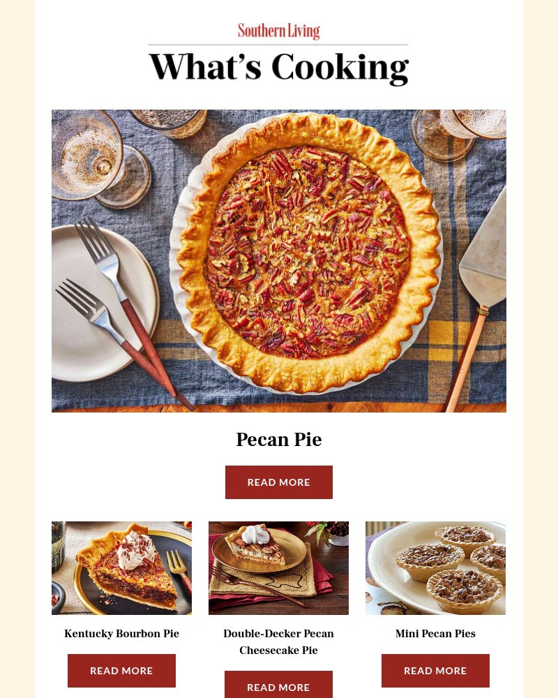 Screenshot of email sent to a Southern Living Newsletter subscriber