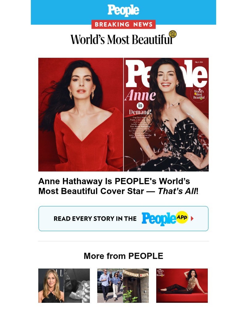 Screenshot of email sent to a People Newsletter subscriber