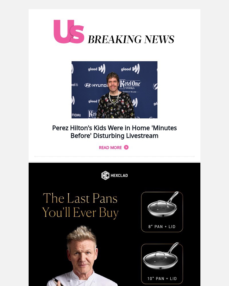 Screenshot of email sent to a Us Weekly Newsletter subscriber