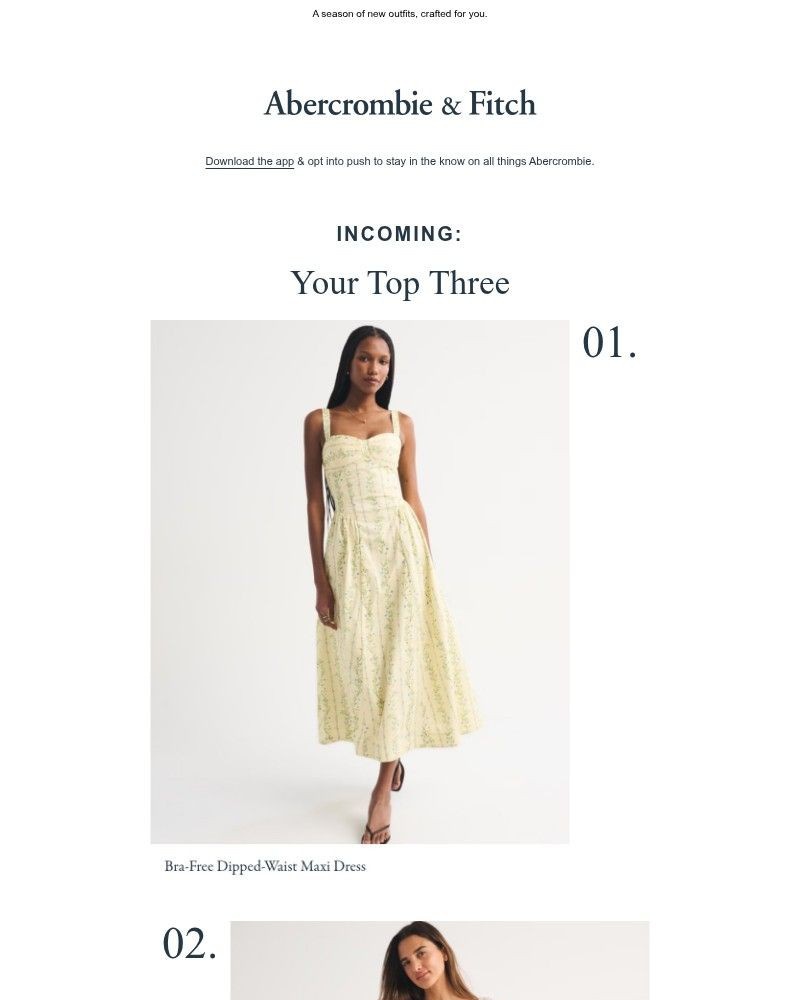 Screenshot of email sent to a Abercrombie Newsletter subscriber