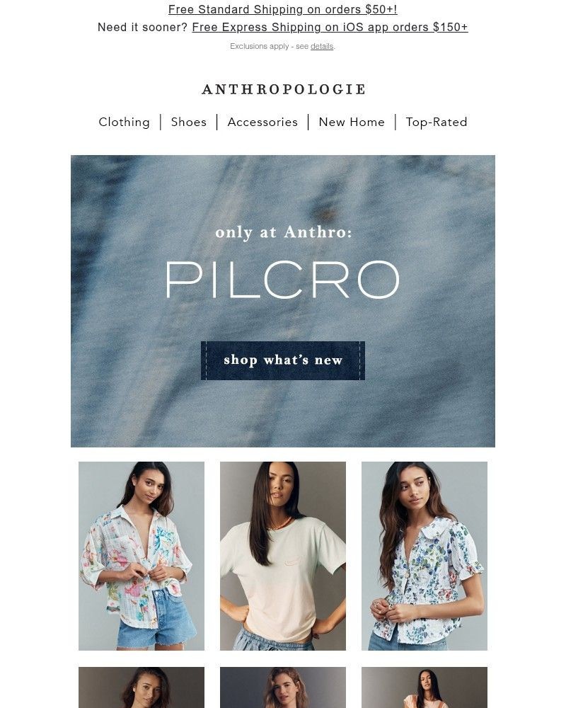 Screenshot of email sent to a Anthropologie Newsletter subscriber
