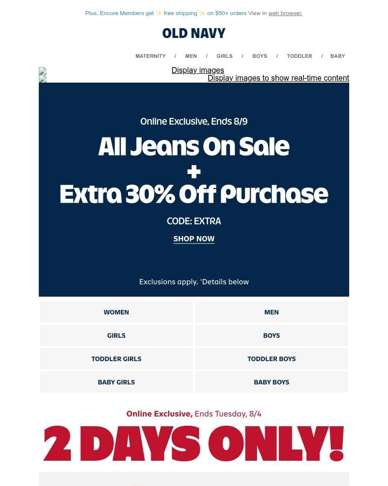 Screenshot of email with subject /media/emails/permission-to-lounge-granted-16-sweatshirts-all-jeans-are-on-sale-from-22-7b021a-_hFd7FZa.jpg