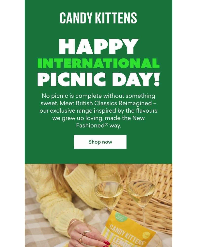 Screenshot of email sent to a Candy Kittens Newsletter subscriber