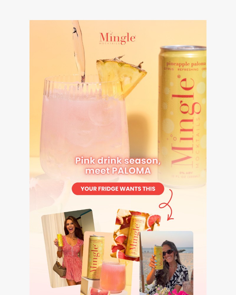 Screenshot of email sent to a Mingle Mocktails Newsletter subscriber