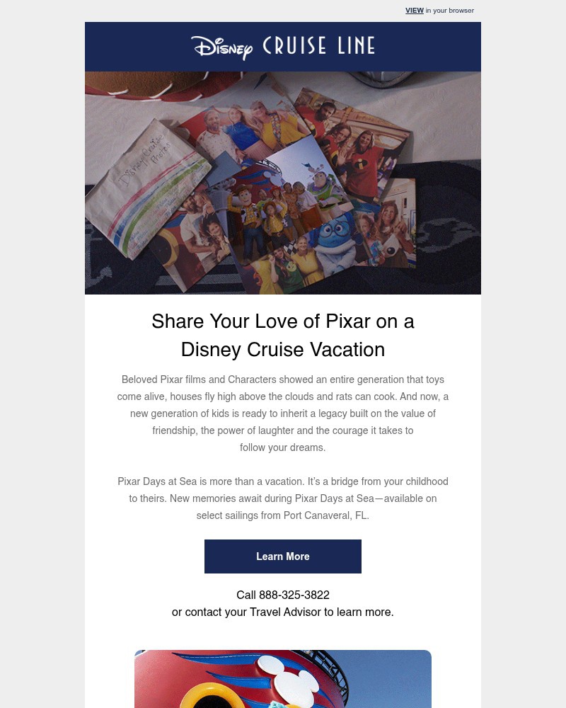 Screenshot of email sent to a Walt Disney World Resort Registered user