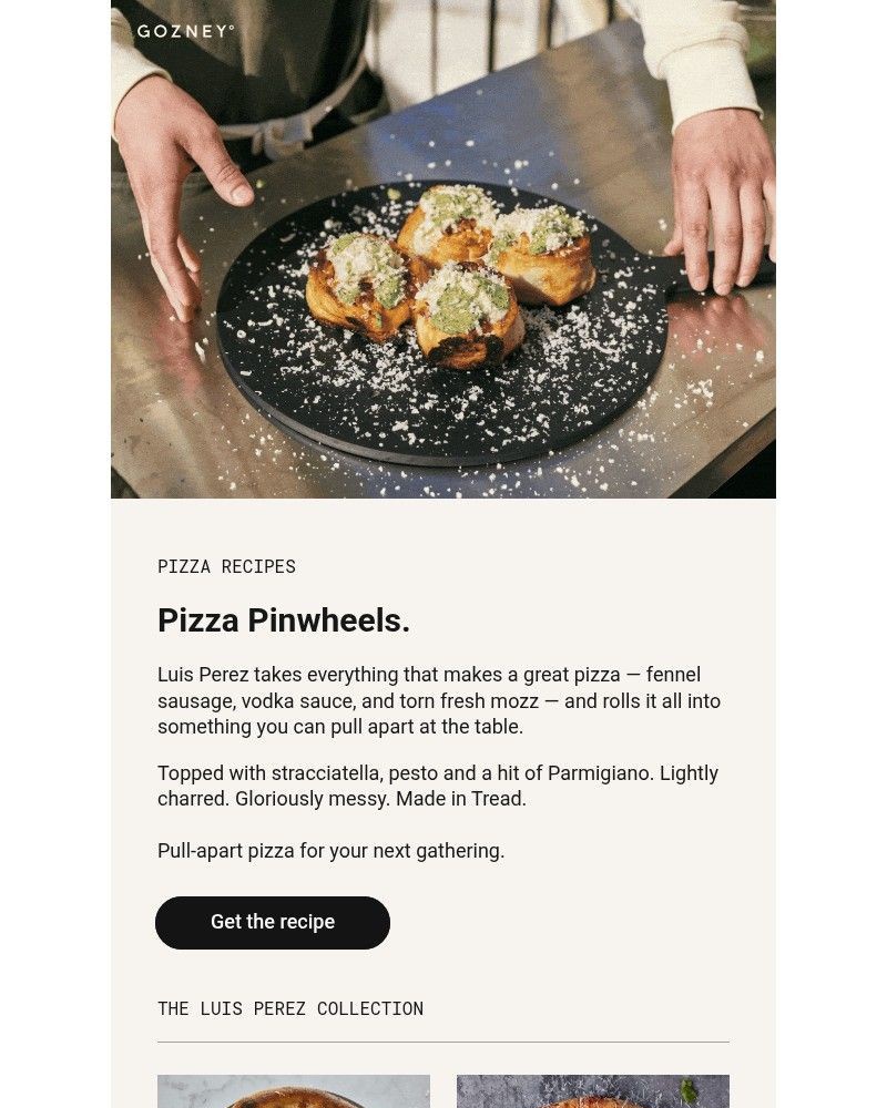 Screenshot of email sent to a Gozney Newsletter subscriber