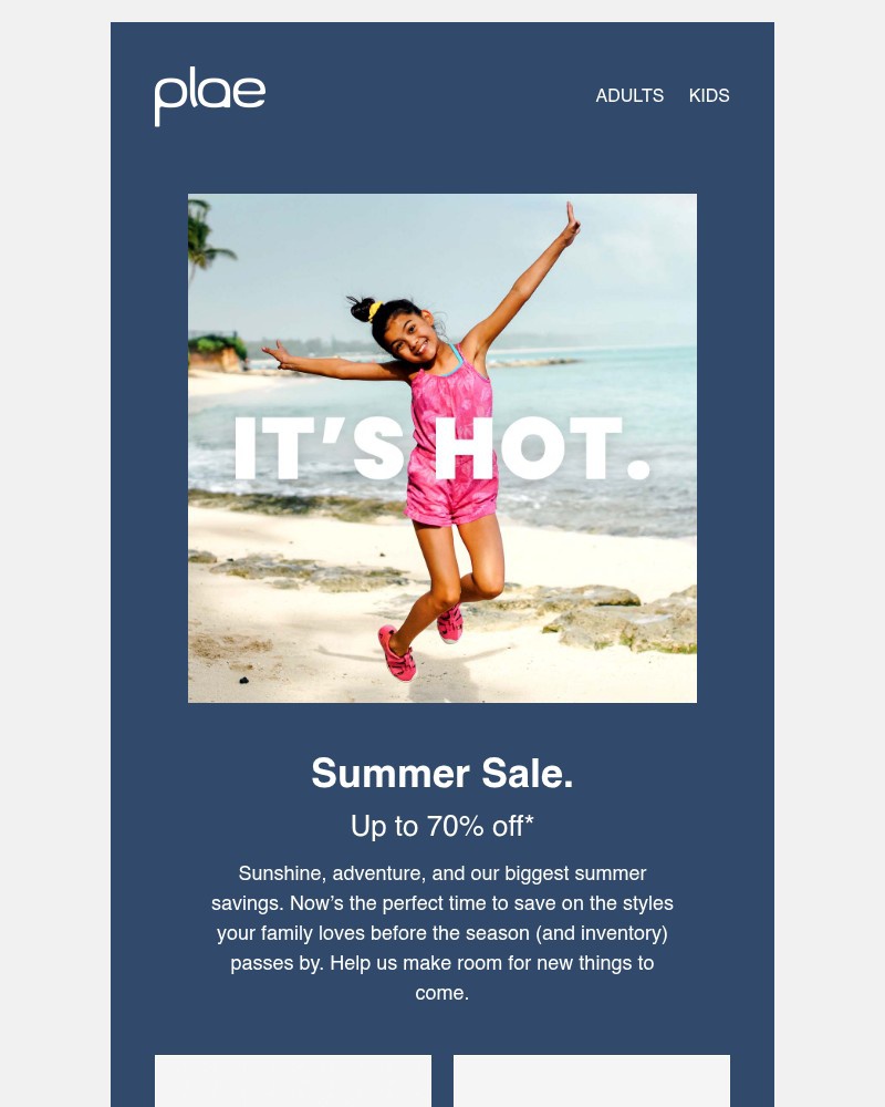 Screenshot of email sent to a Plae Newsletter subscriber