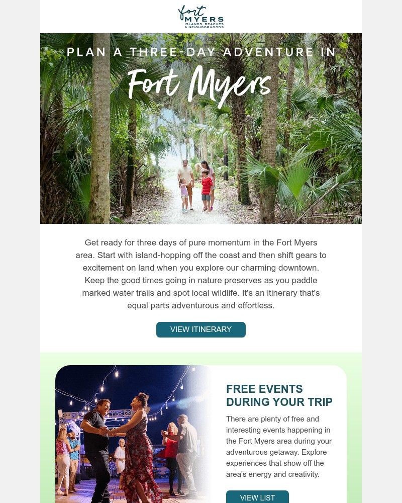 Screenshot of email sent to a Fort Myers Newsletter subscriber