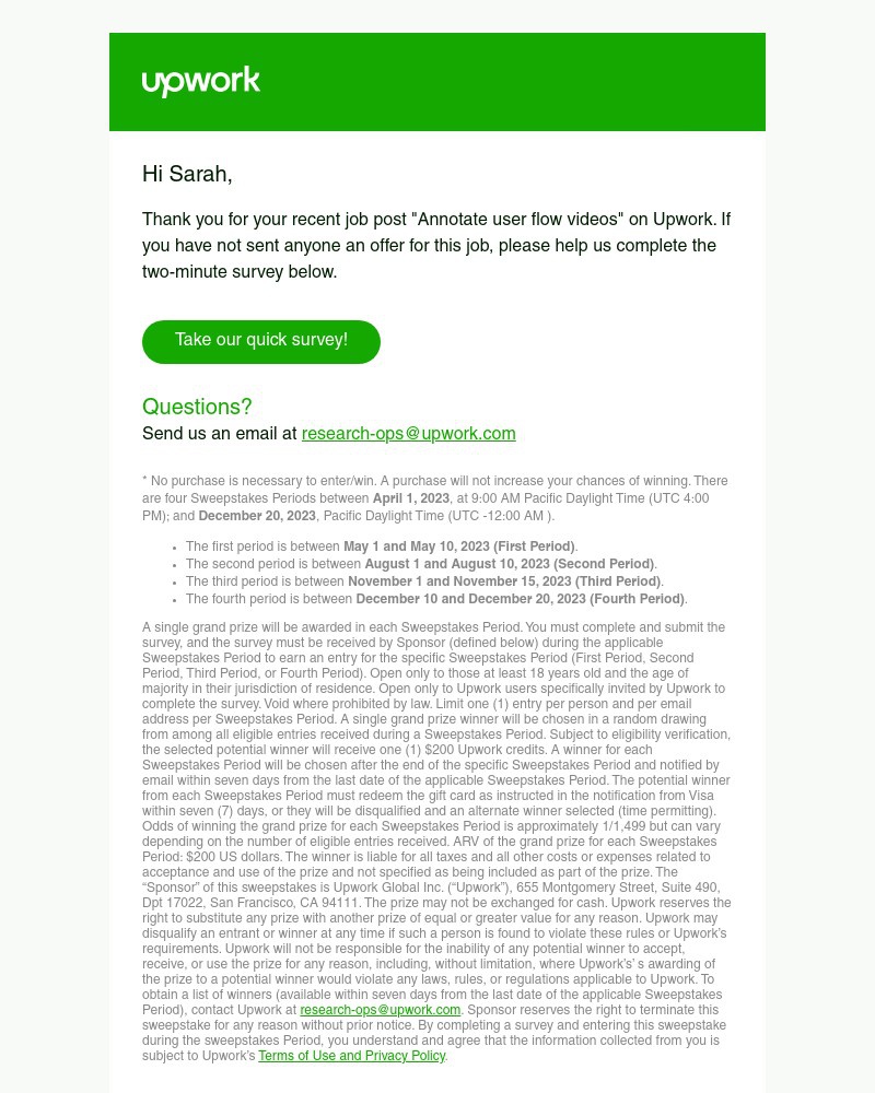 Screenshot of email with subject /media/emails/please-tell-us-about-your-recent-experience-on-upwork-12a749-cropped-d8f6f89a.jpg