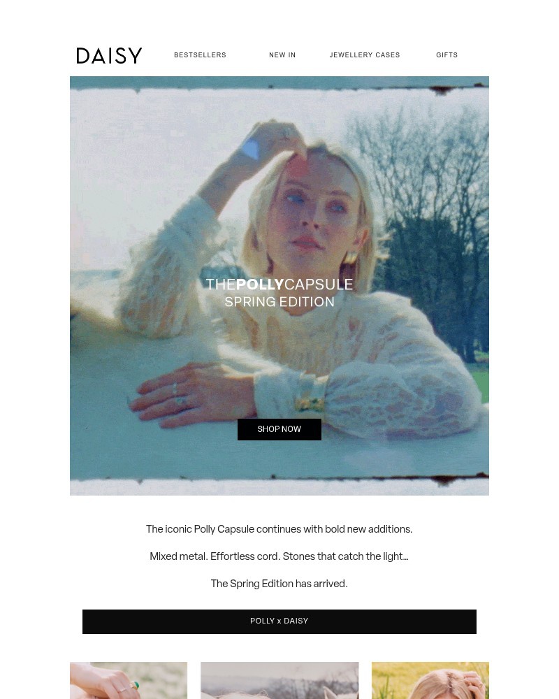Screenshot of email sent to a Daisy Jewellery Newsletter subscriber