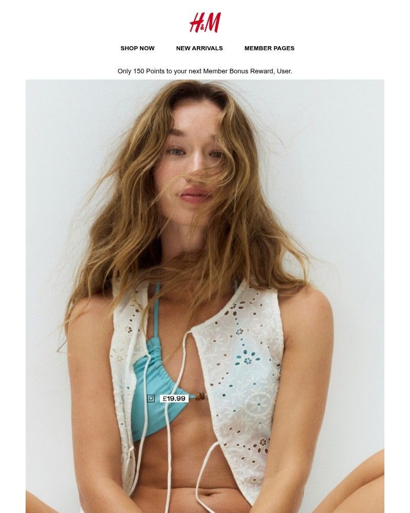 Screenshot of email sent to a H&M Newsletter subscriber