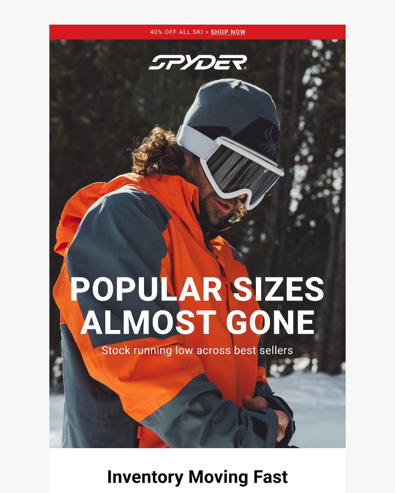 Screenshot of email sent to a Spyder Newsletter subscriber