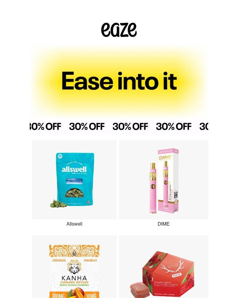 Screenshot of email sent to a Eaze Registered user