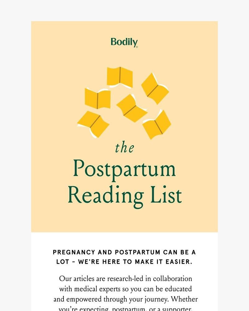 Screenshot of email sent to a Bodily Newsletter subscriber