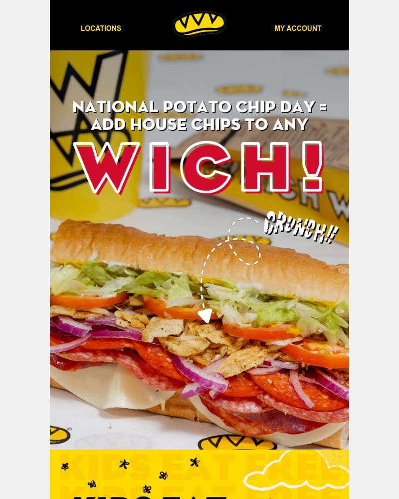 Screenshot of email sent to a Which Wich Registered user