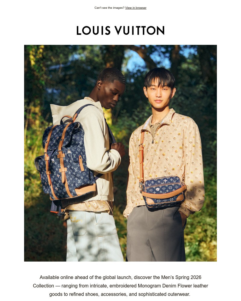 Screenshot of email with subject /media/emails/pre-order-mens-lv-spring-2026-3e09c5-cropped-302e0d36.jpg